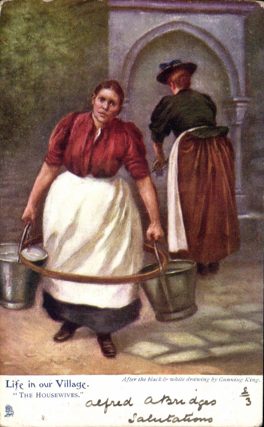 CPA Life Fantasy in our housewives The villages (folklore)