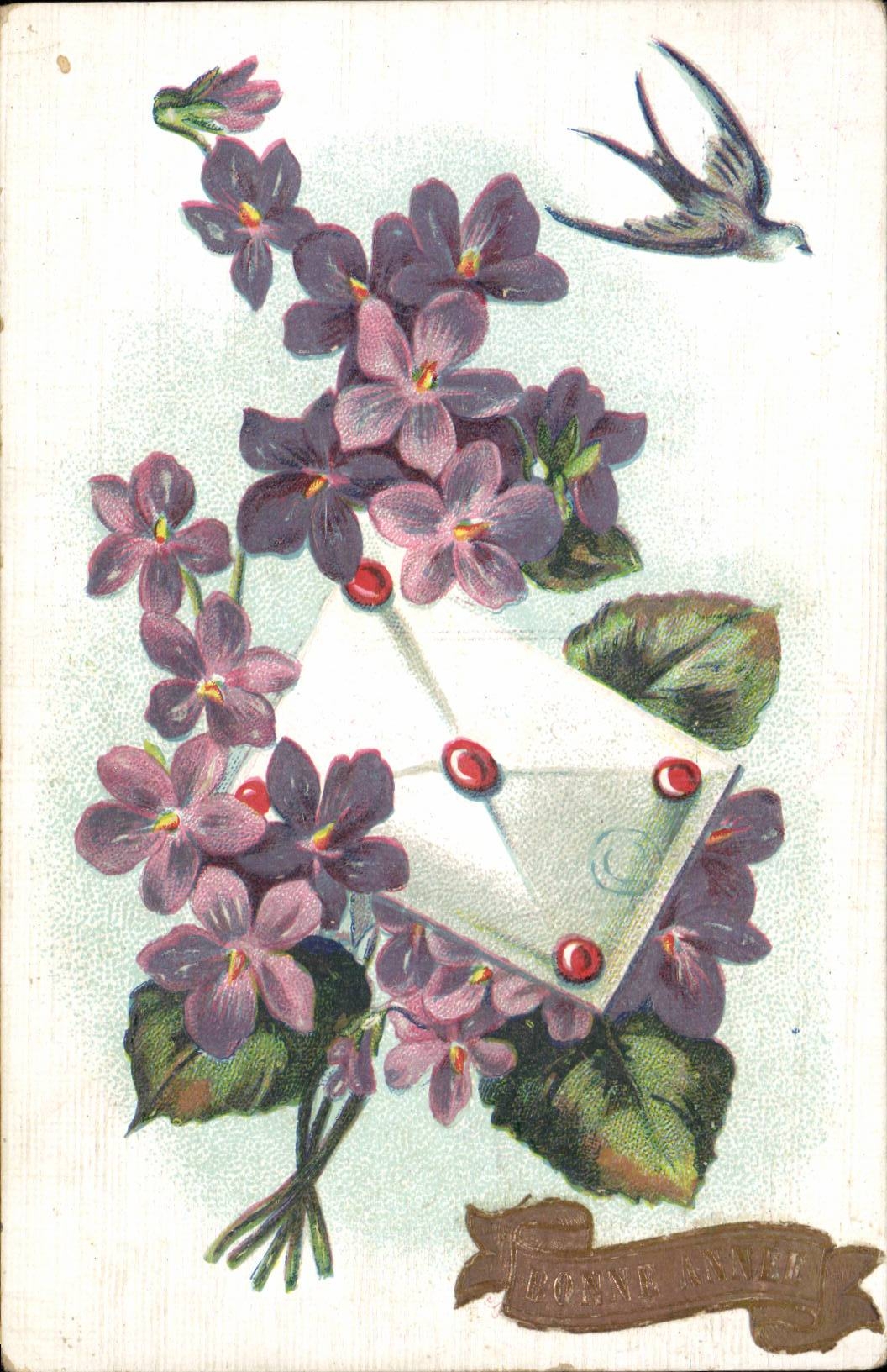 CPA Fantasy Flowers Happy New Year