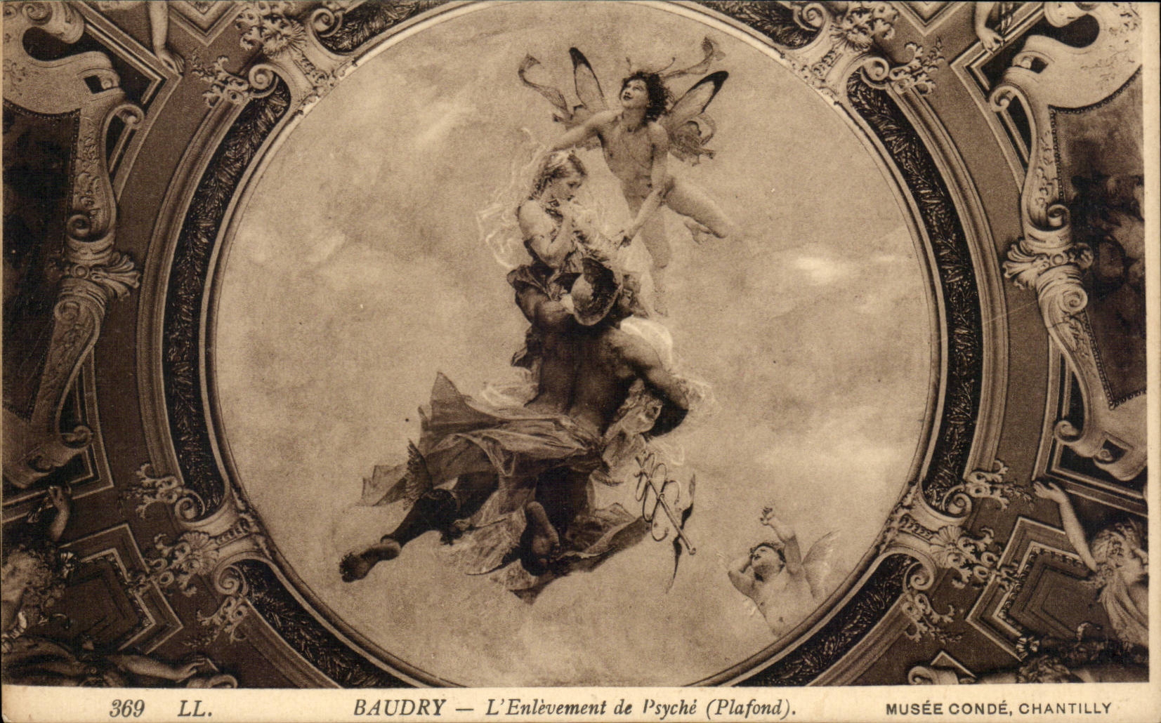 CPA Baudry l'enlevement de Psyche (plafond) Musee Conde chantilly Ange angel