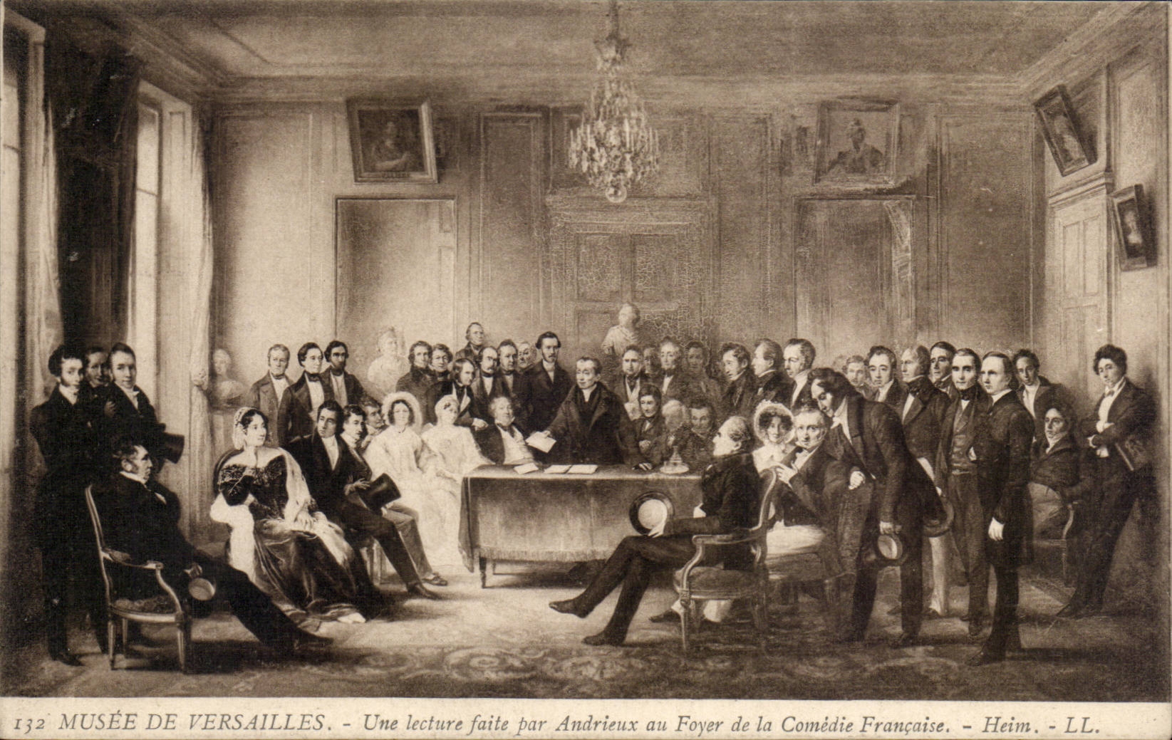 CPA Musee de VErsailles Une lecture faite par Andrieux au foyer de la Comedia Francaise