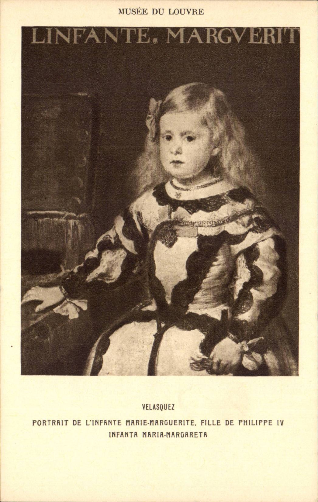 CPA Paris Musee du Louvre Velasquez Portrait de l'infante MArie Marguerite fille de Philippe IV