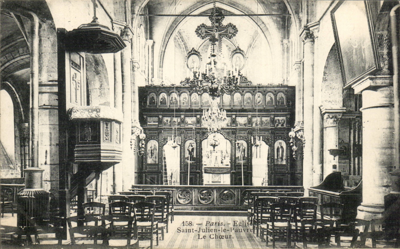 Paris CPA Church Saint Julien poor chorus