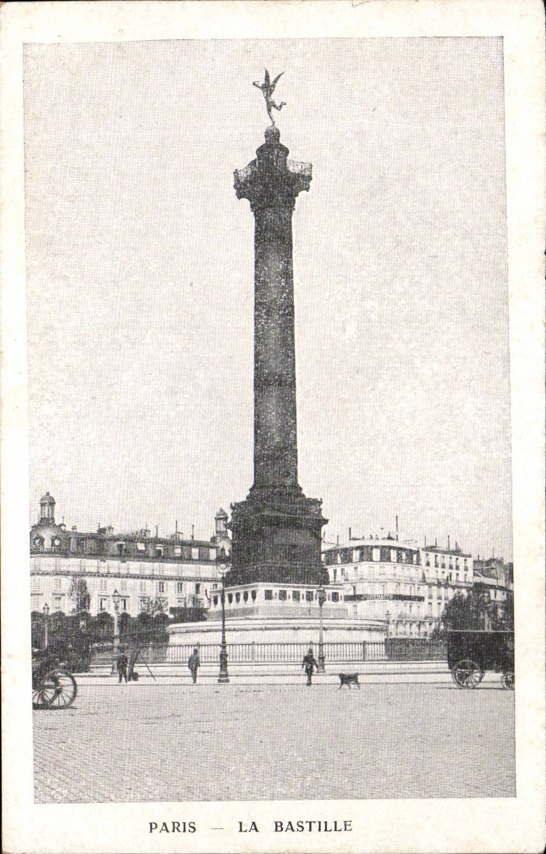 Paris CPA the Bastille (shoes boots publicity)