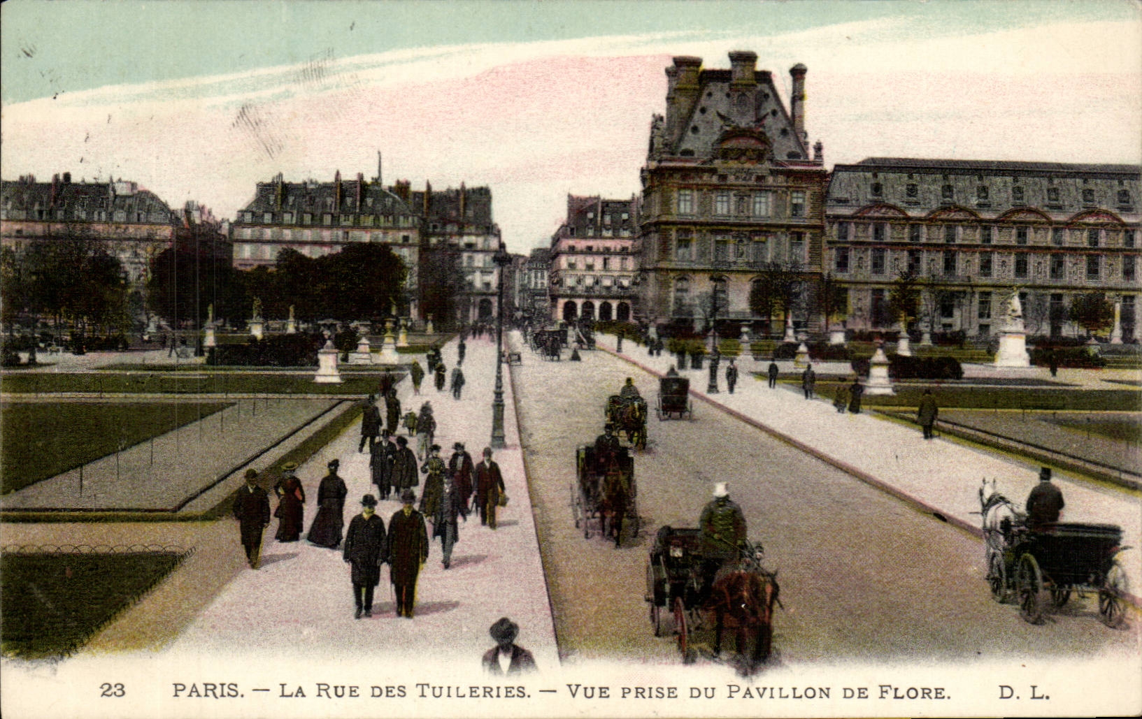 Paris CPA Rue des Tuileries Vue prise du pavillon de Flore