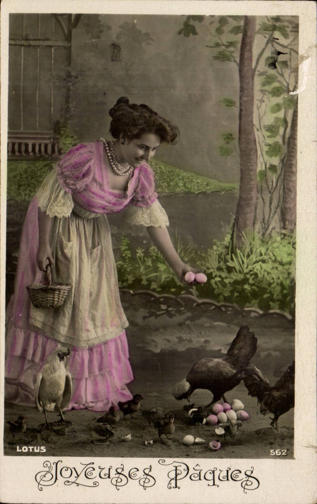 Merry CPA Fantasy Woman Easter hens