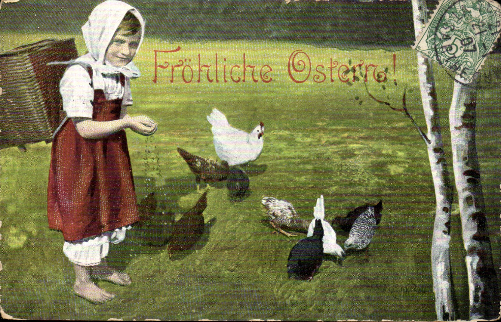 CPA Phantasie Frohliche Ostern Kind Ostern Ostern