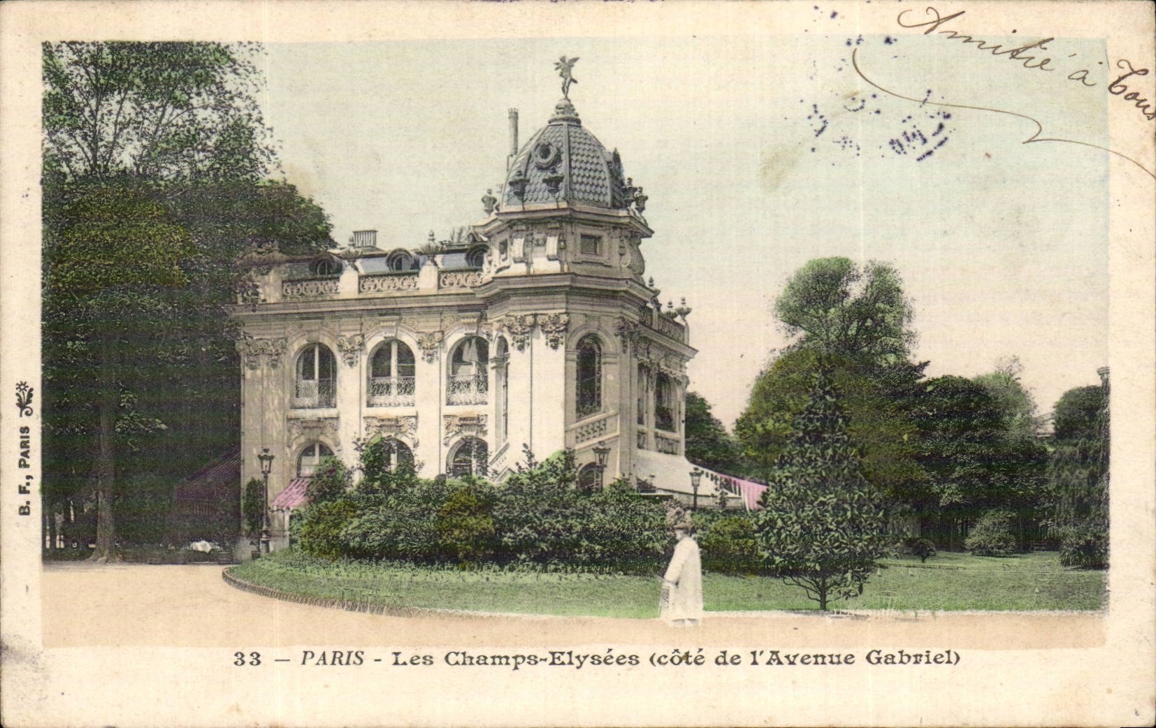 Paris CPA the Champs Elysees dimensions which occurred Gabriel