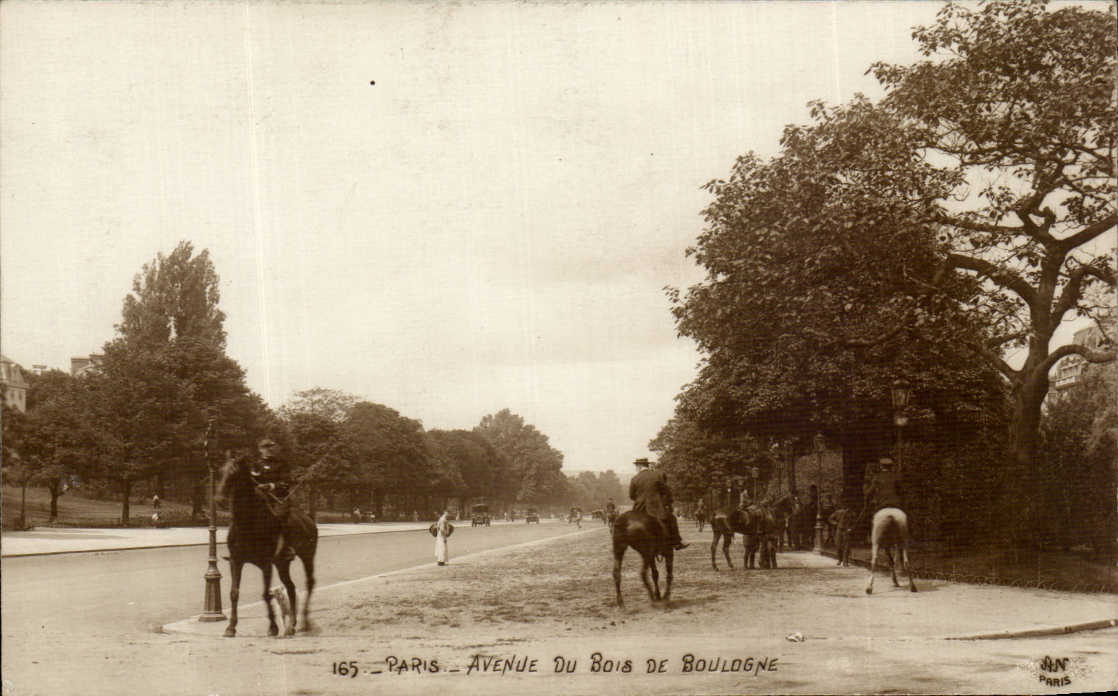 Paris CPA Avenue du Bois de Boulogne (cheval chevaux)