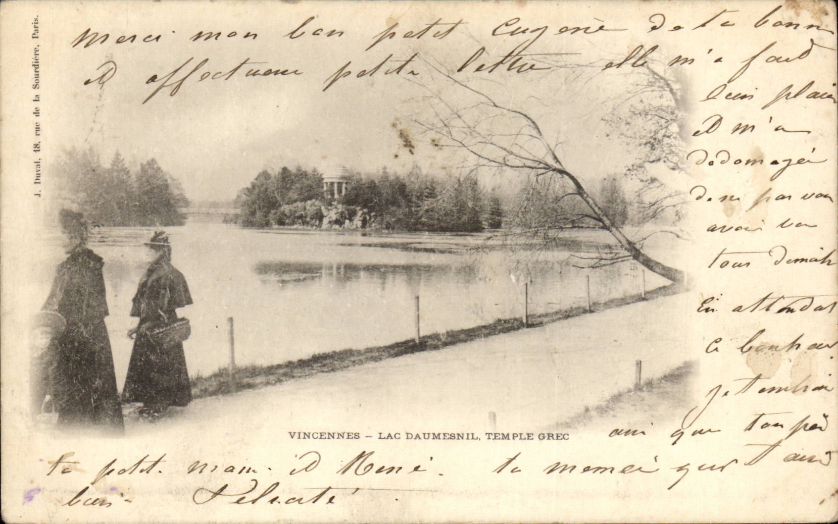 CPA Vincennes the lake Daumesnil Greek Temple