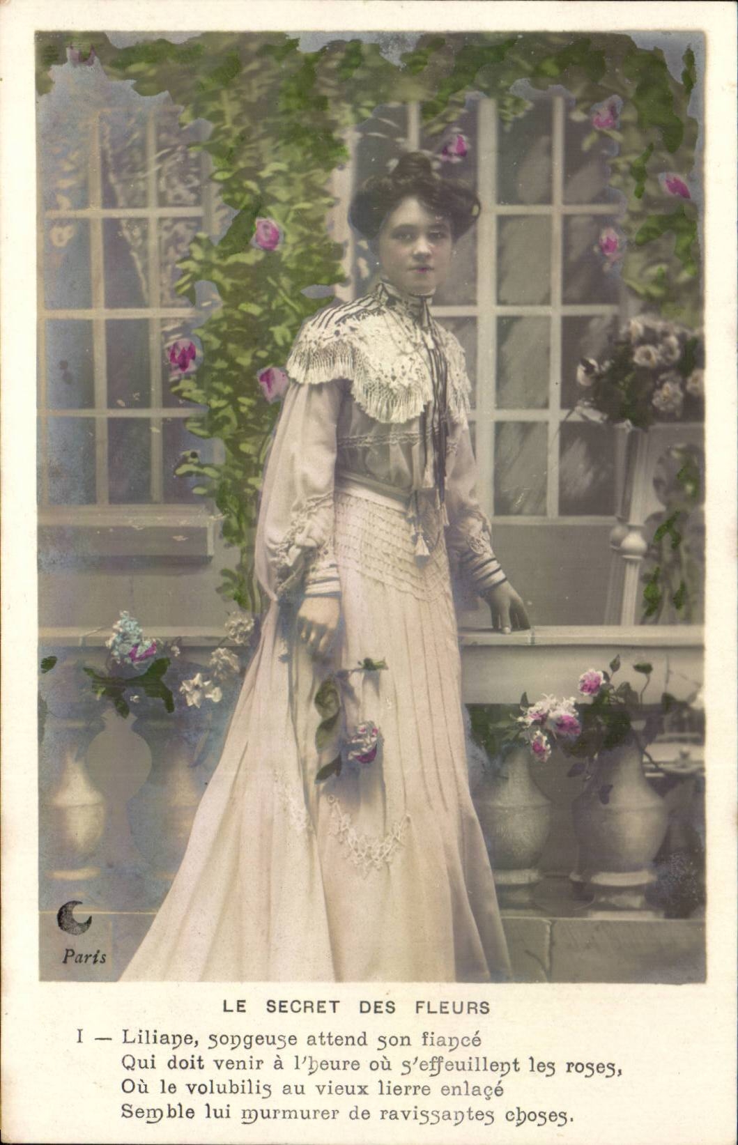 Fantasy - Woman - the Secrecy of the Flowers - Liliane- CPA