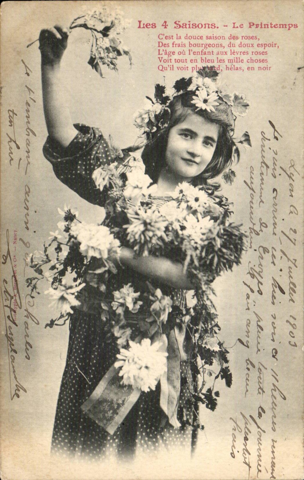 Fantasy - Woman - Four Seasons - Spring - Furnace Seasons - Spring - CPA