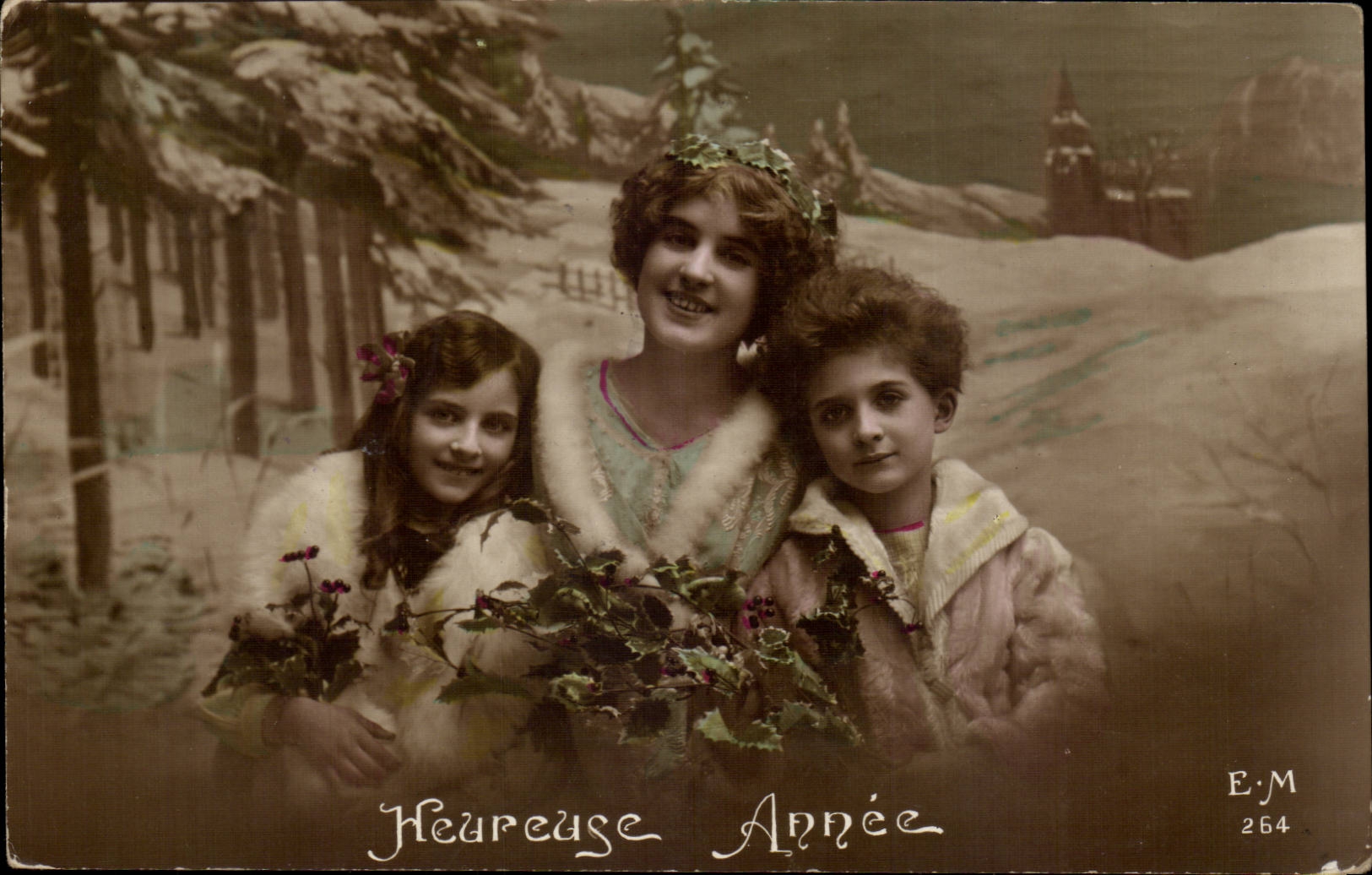 Fantasy - Femmet and Enfants - Mother and children - Happy Year - CPA