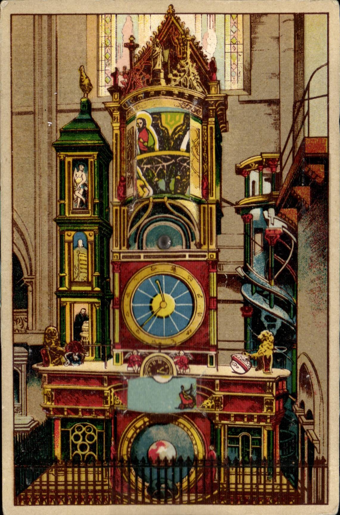CHART has SYSTEMEStrasbourg - Strassburg - the Clock - Astronomical - illustration - color - CPA