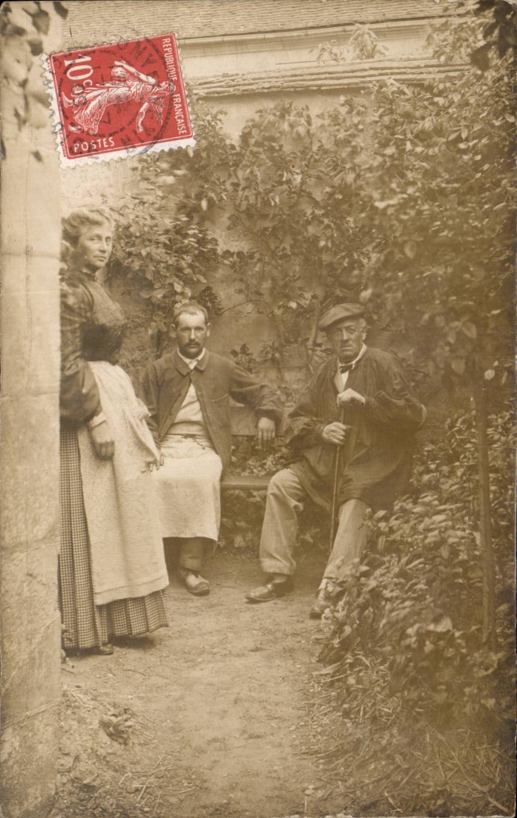 Realer Foto Flachs kammt Phantasie-Frau - Frau in der Matte CPA