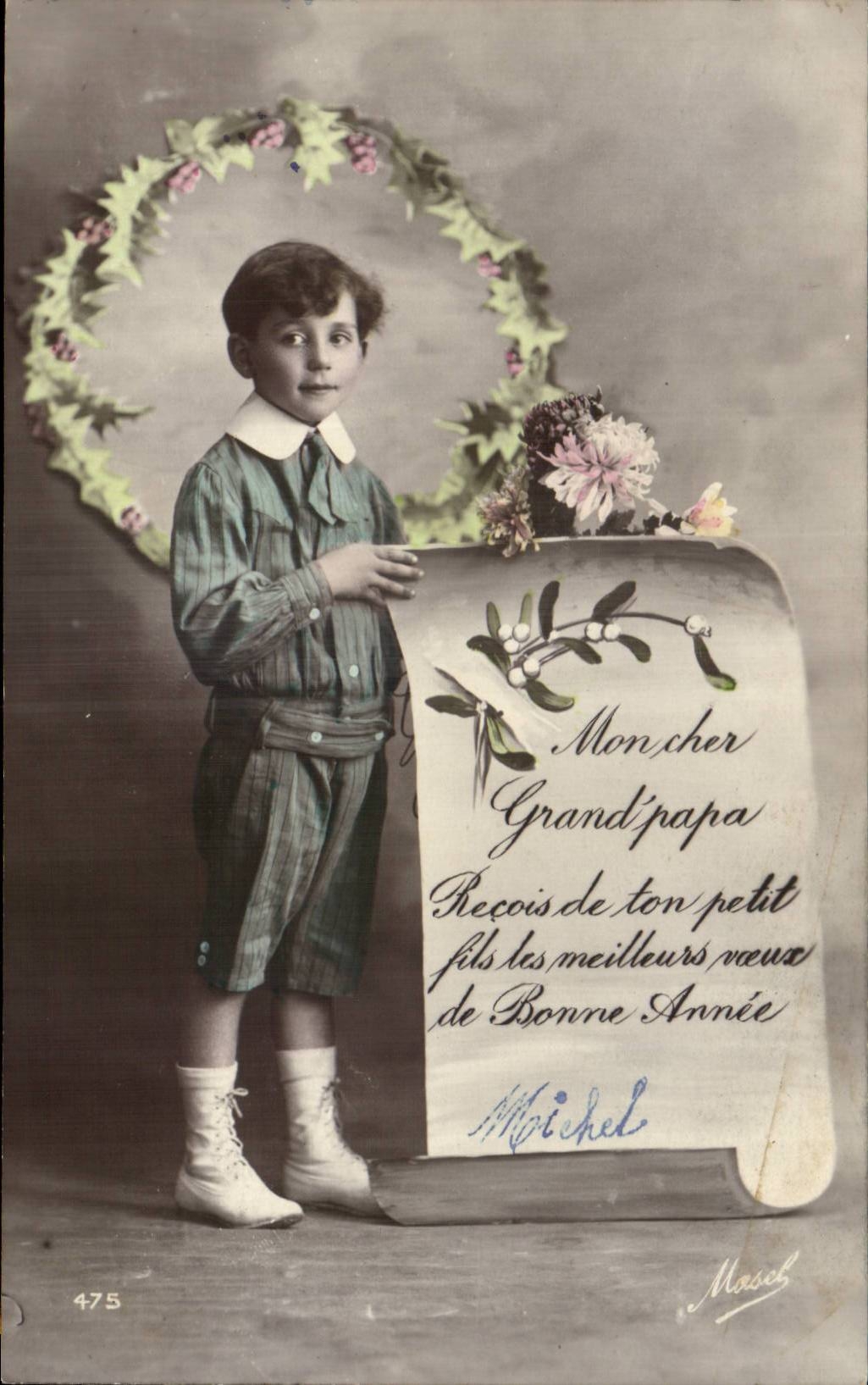 Fantasy - Children - Little Servant boy with flowers - CPA