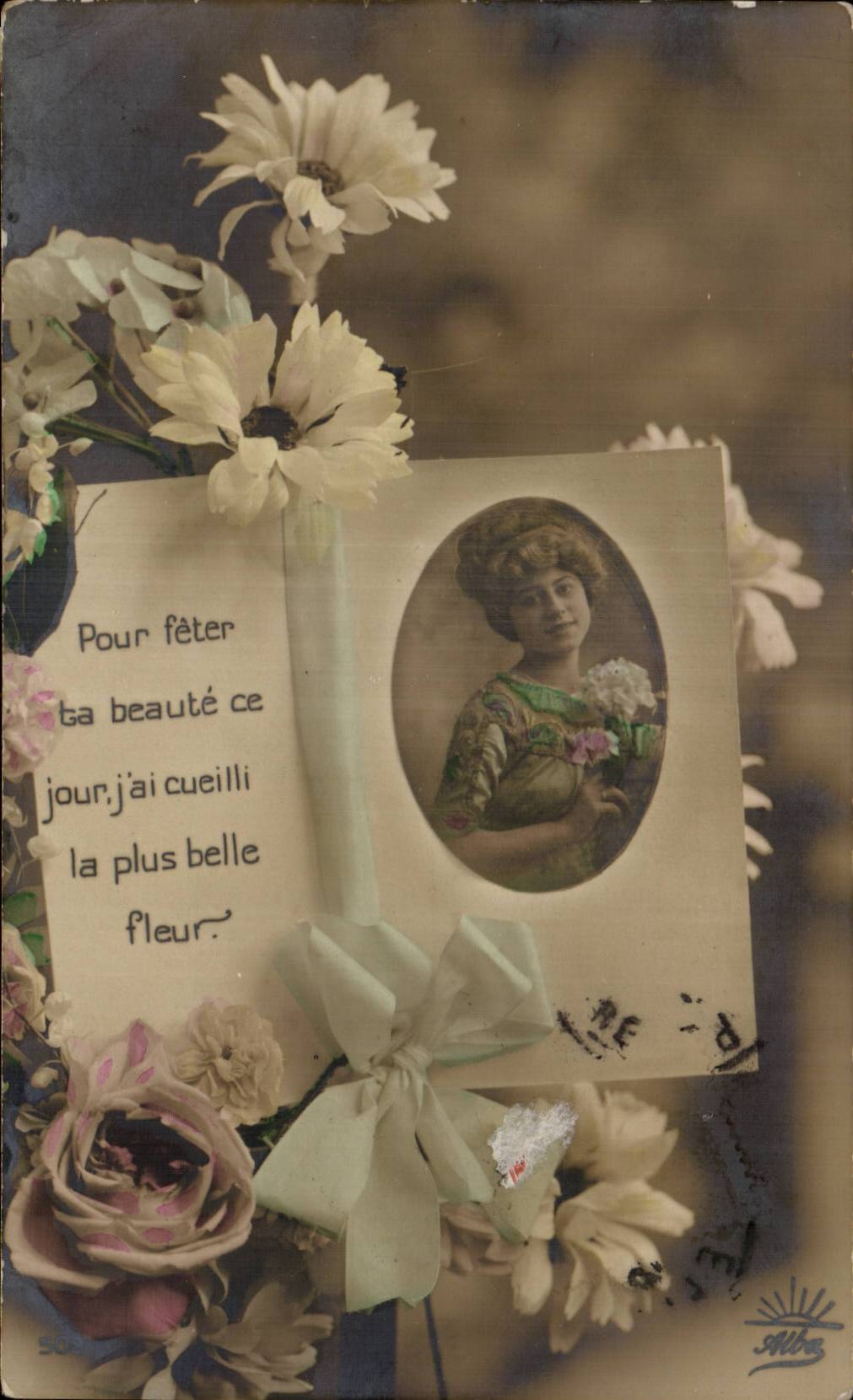 Fantasy - Woman - Woman in oval frame - CPA