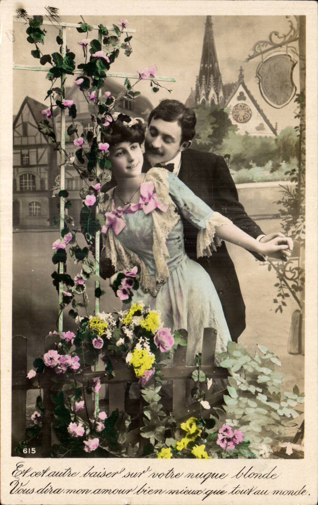 Fantaisie - Couple - Beautiful Couple - CPA 