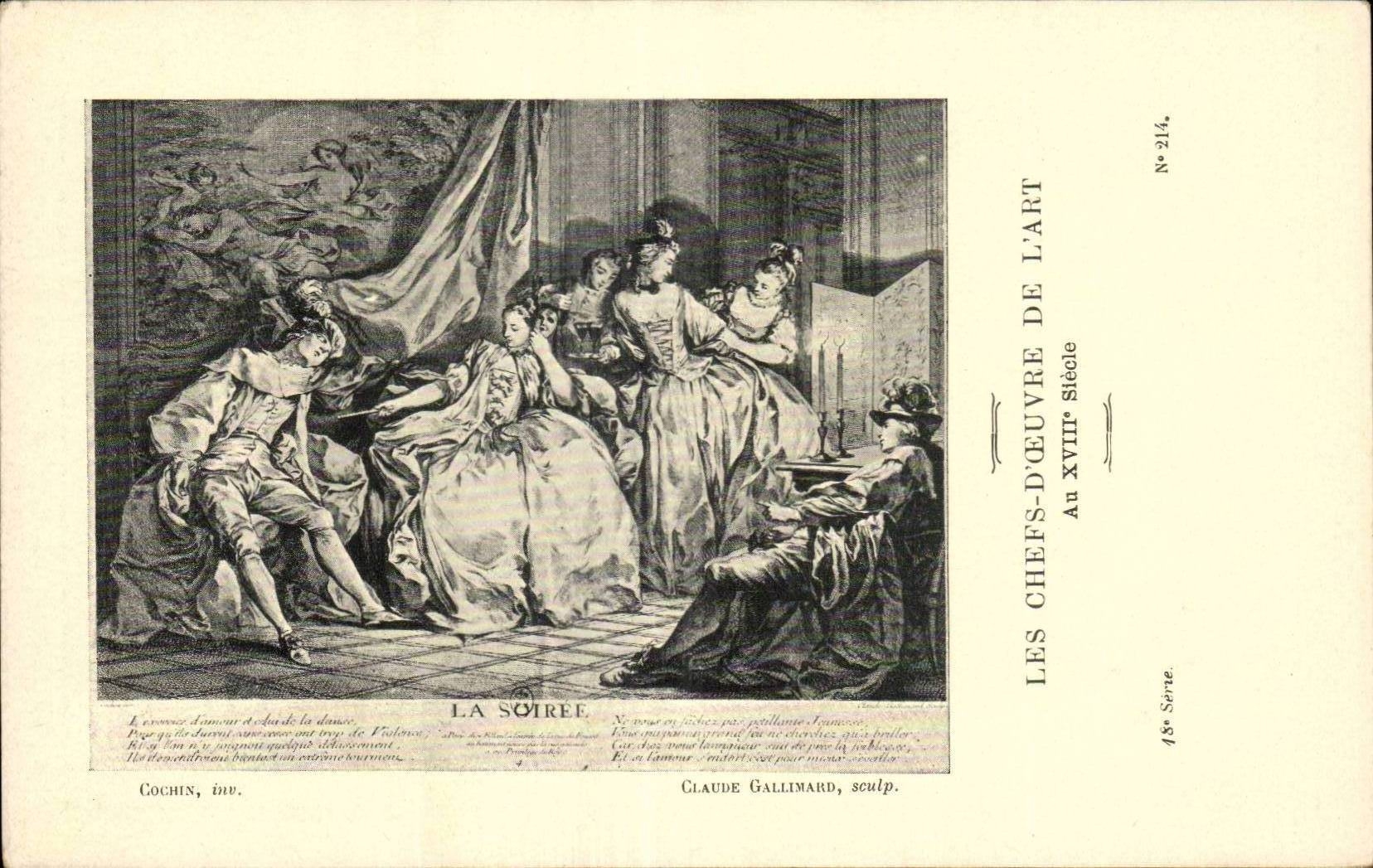Arts - Tableau - La Soiree - Les Chefs d'Oeuvres de l'Art Les chefs d'oeuvre de l'art au 18eme - CPA 