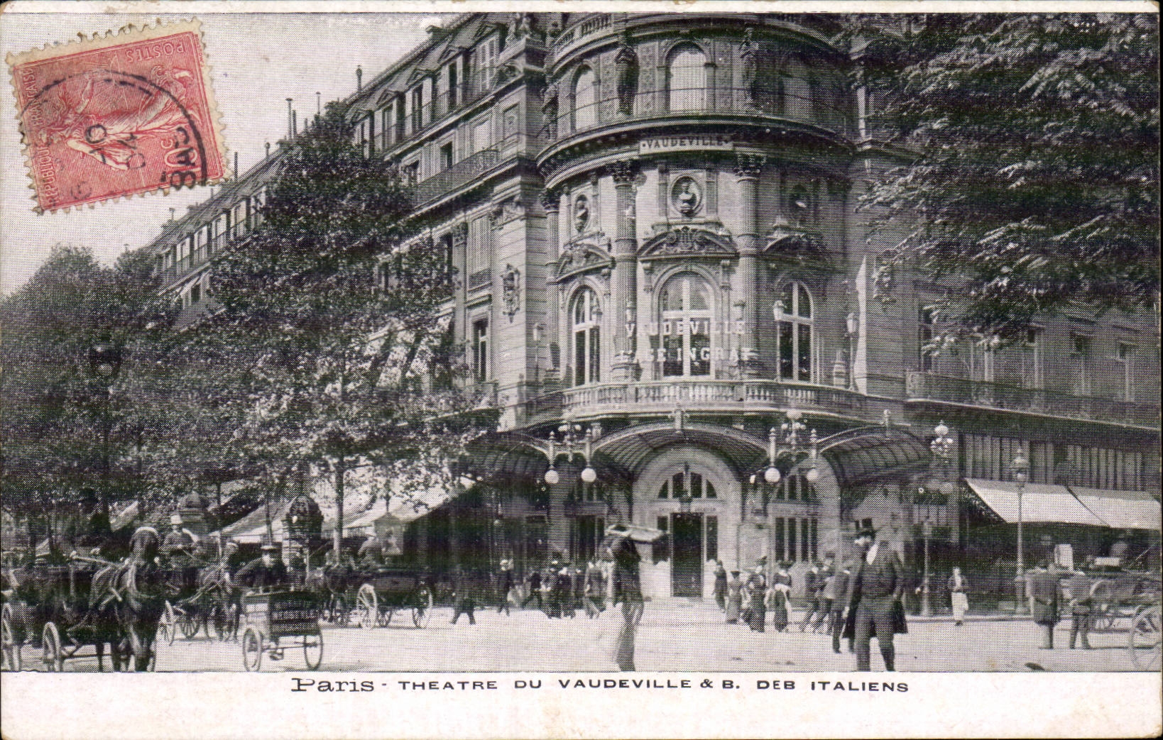 Paris 9 - Theatre du Vaudevilles et Boulevard des Italiens - CPA - a¹ir