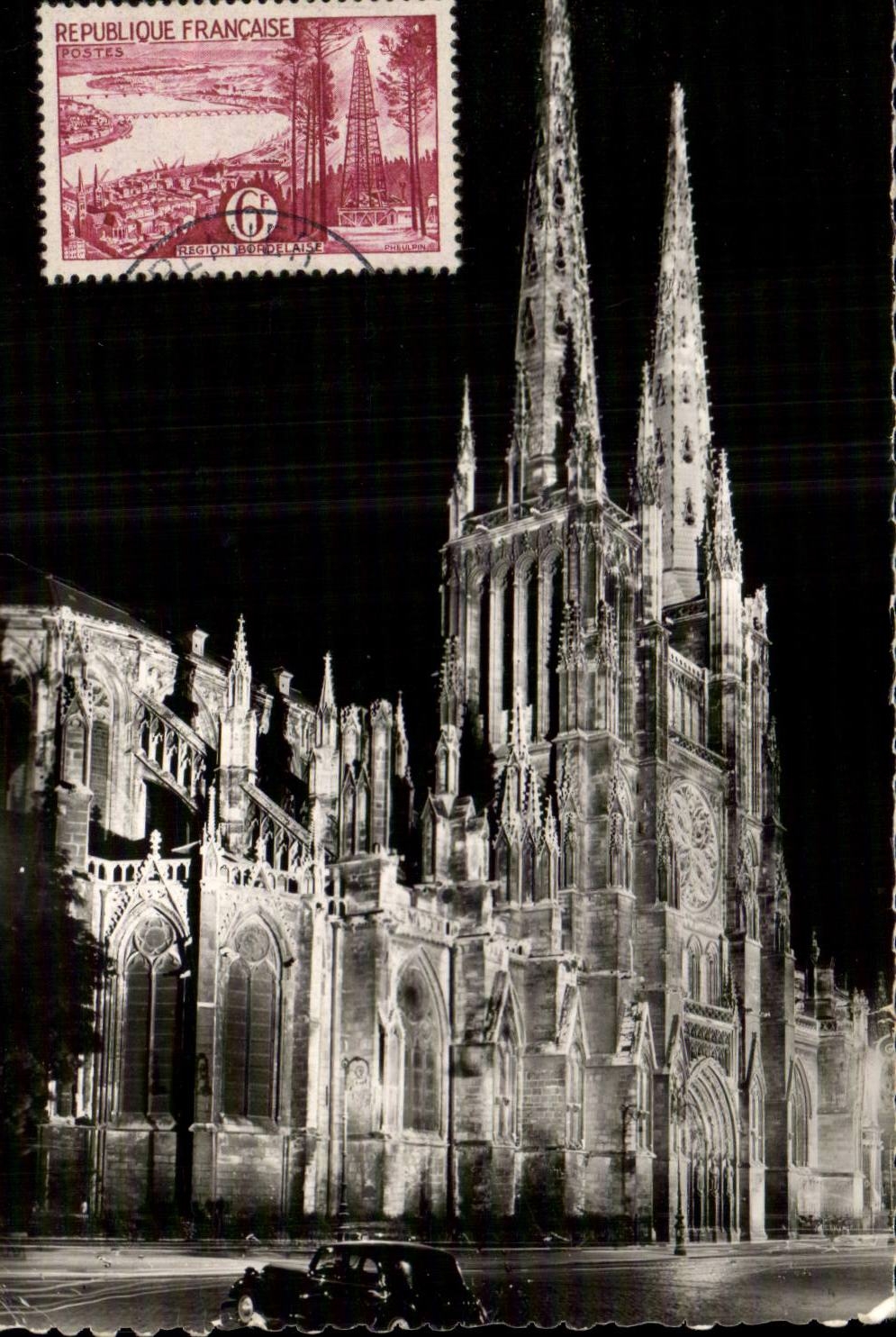 Bordeaux - the Night - the Cathedral St Andre - CPA - has ir ¹