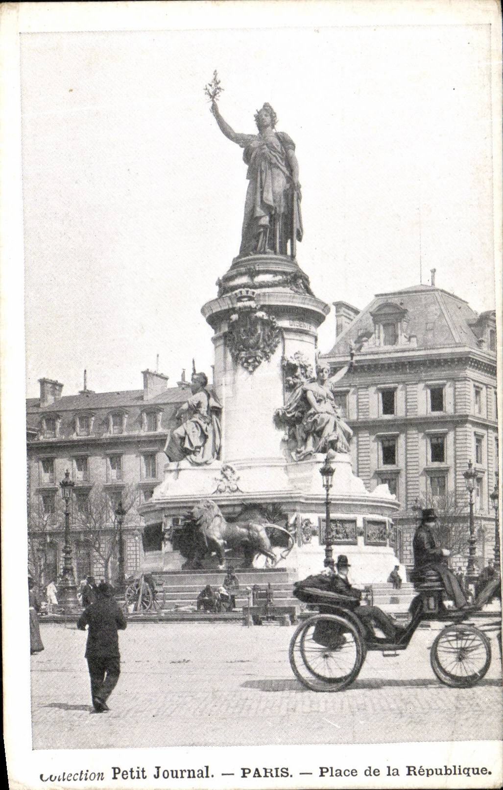 Paris - 11 - Place of the Republic - car - Collection Small Newspaper CPA