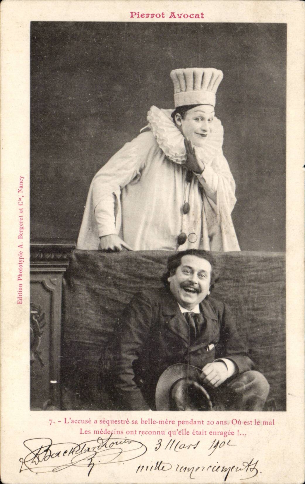 Humour - Pierrot Avocat - Mime - Lawyer - CPA