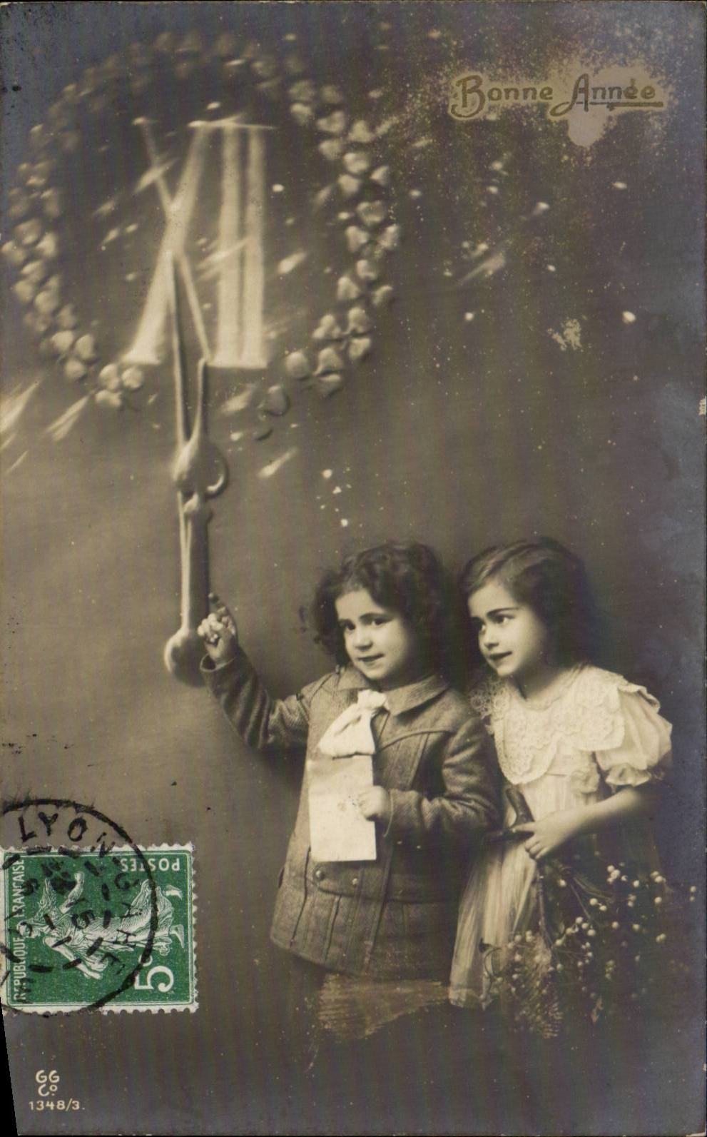 S celebrates Happy New Year - 1915 - Children CPA