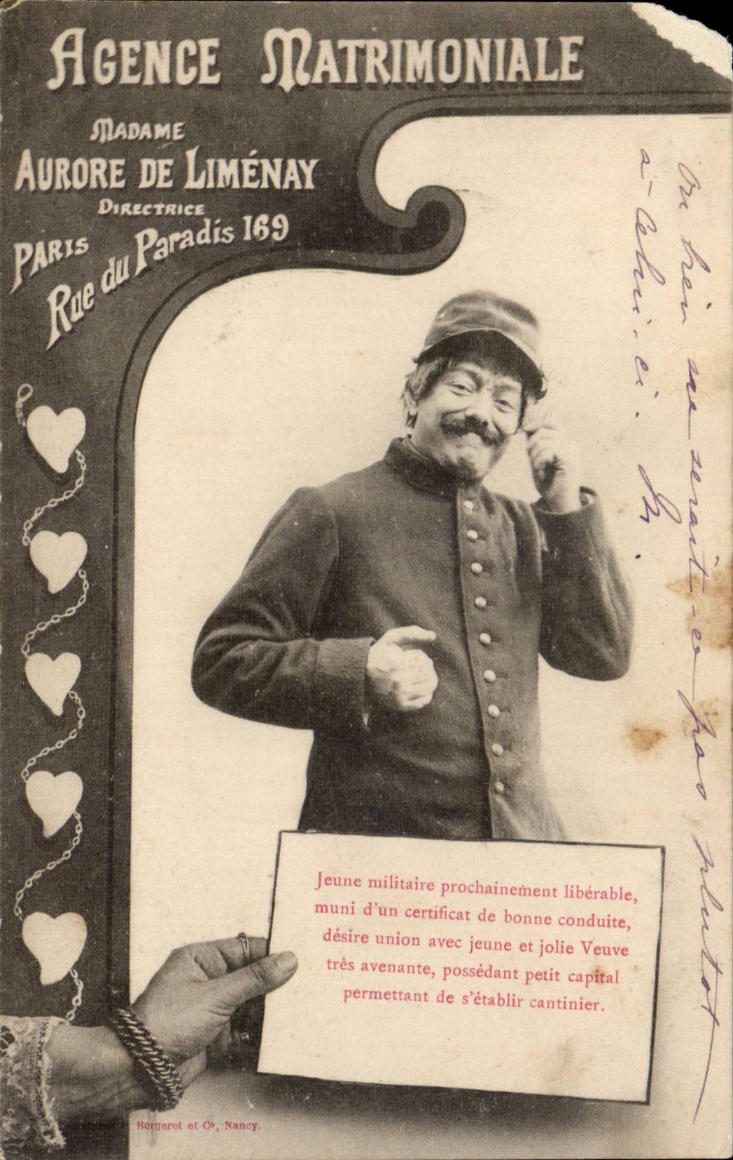Humour - Agnece Matrimonale - Paris Rue de Paradis 169 - CPA