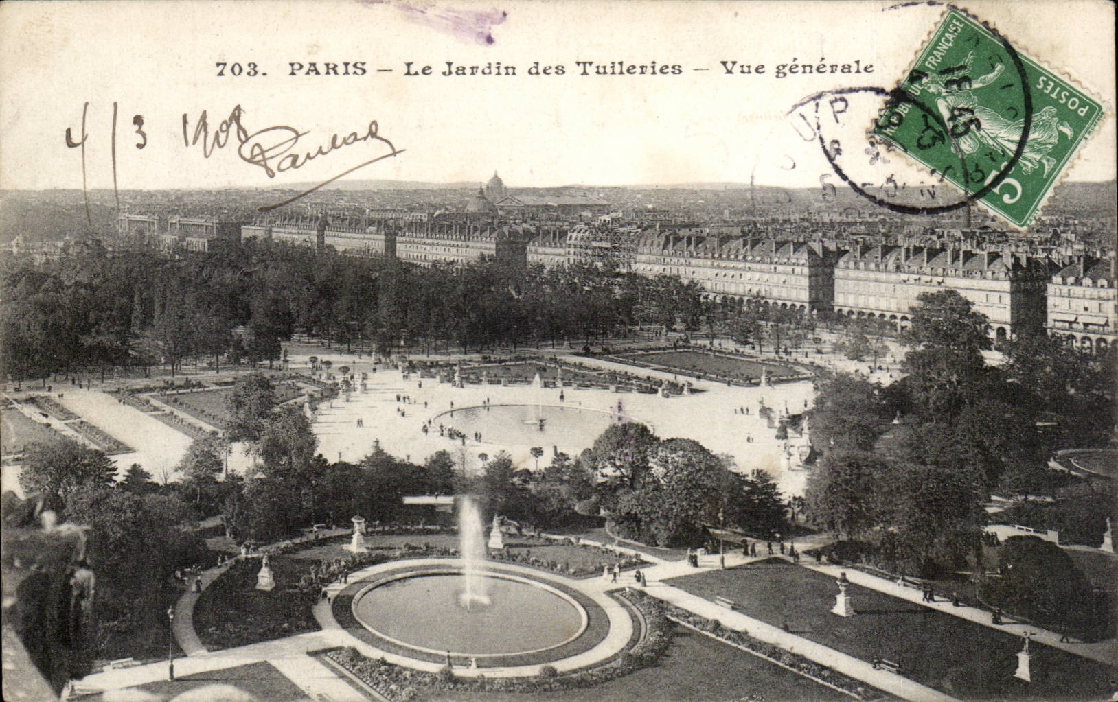 Paris CPA JArdin des Tuileries Vue generale