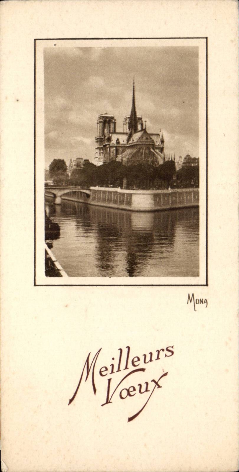 CPA Paris Phantasie unsere Dame Better Wishes