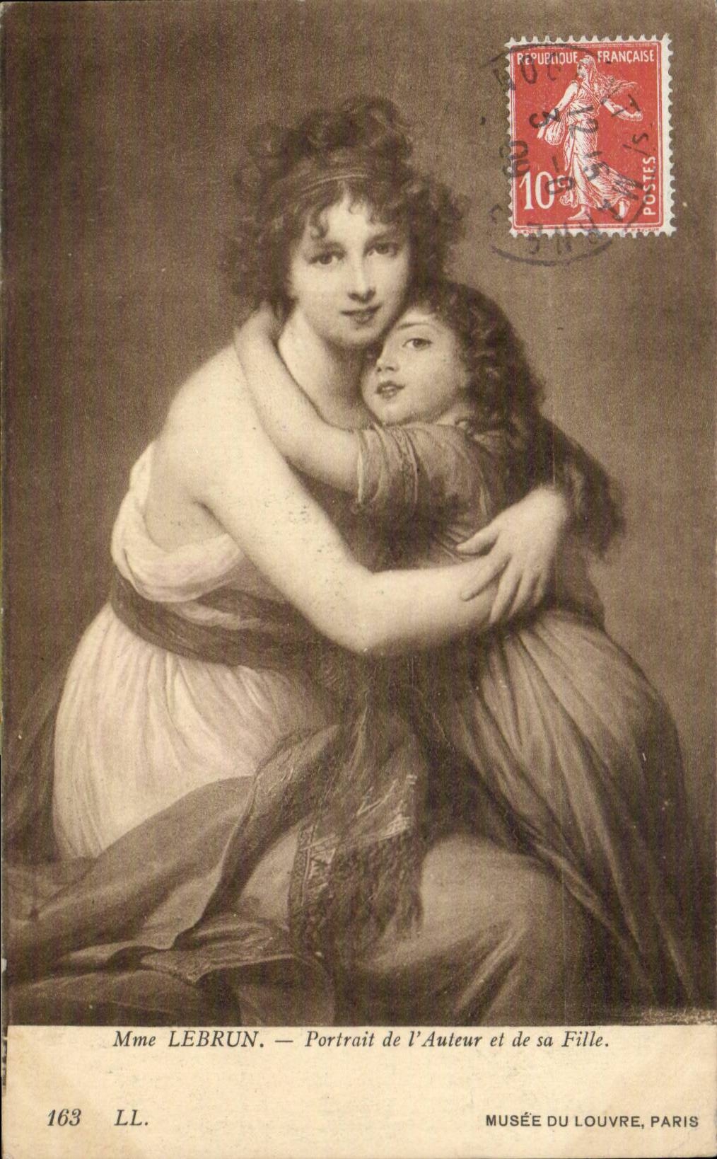 CPA Fantasy Mrs Lebrun Portrait of the author and his daughter