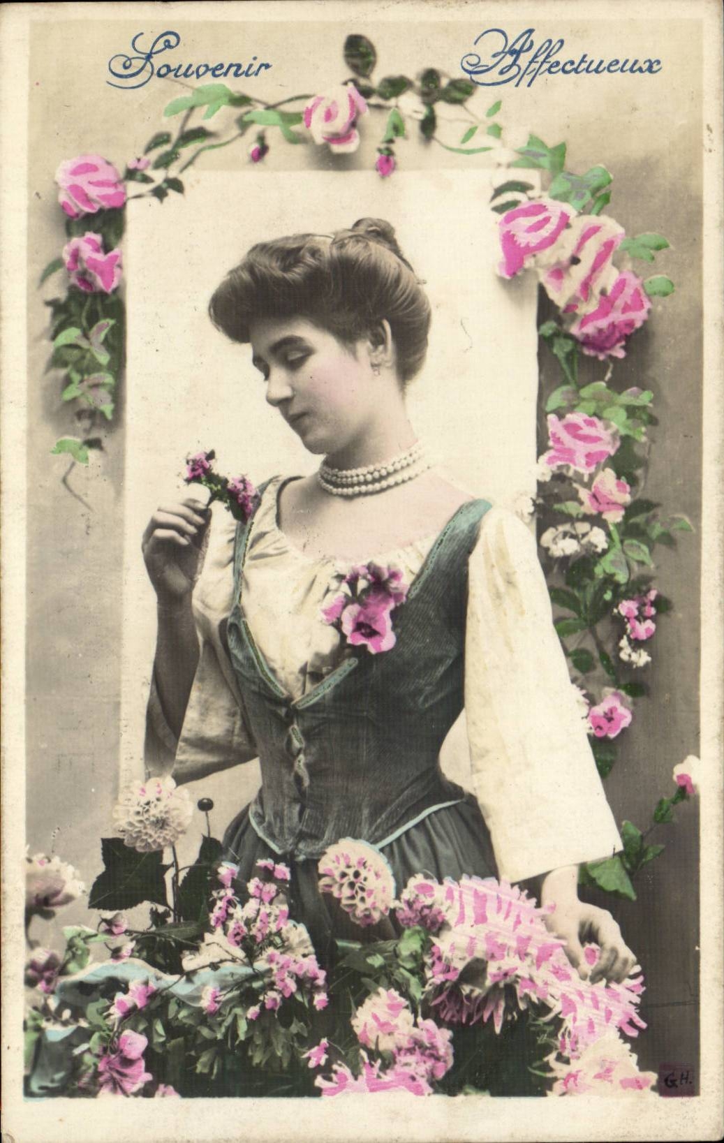 CPA Fantasy Woman Affectionate Souvenir