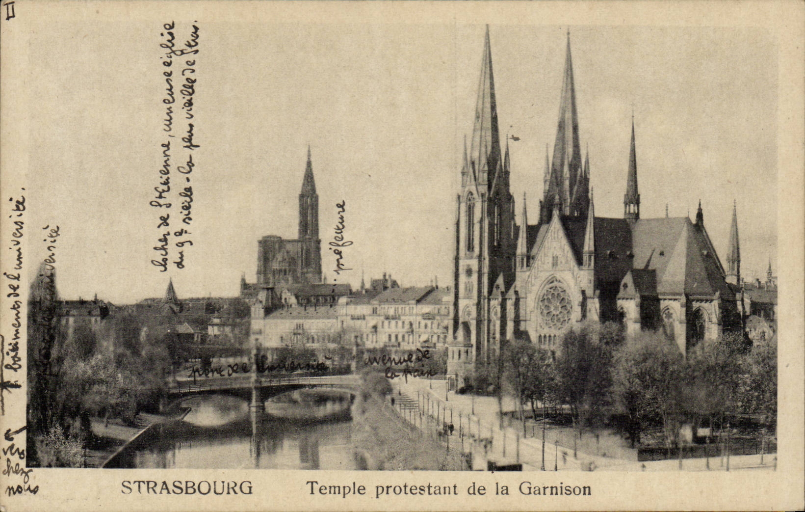 CPA Strasbourg Temple protesting of the garrison