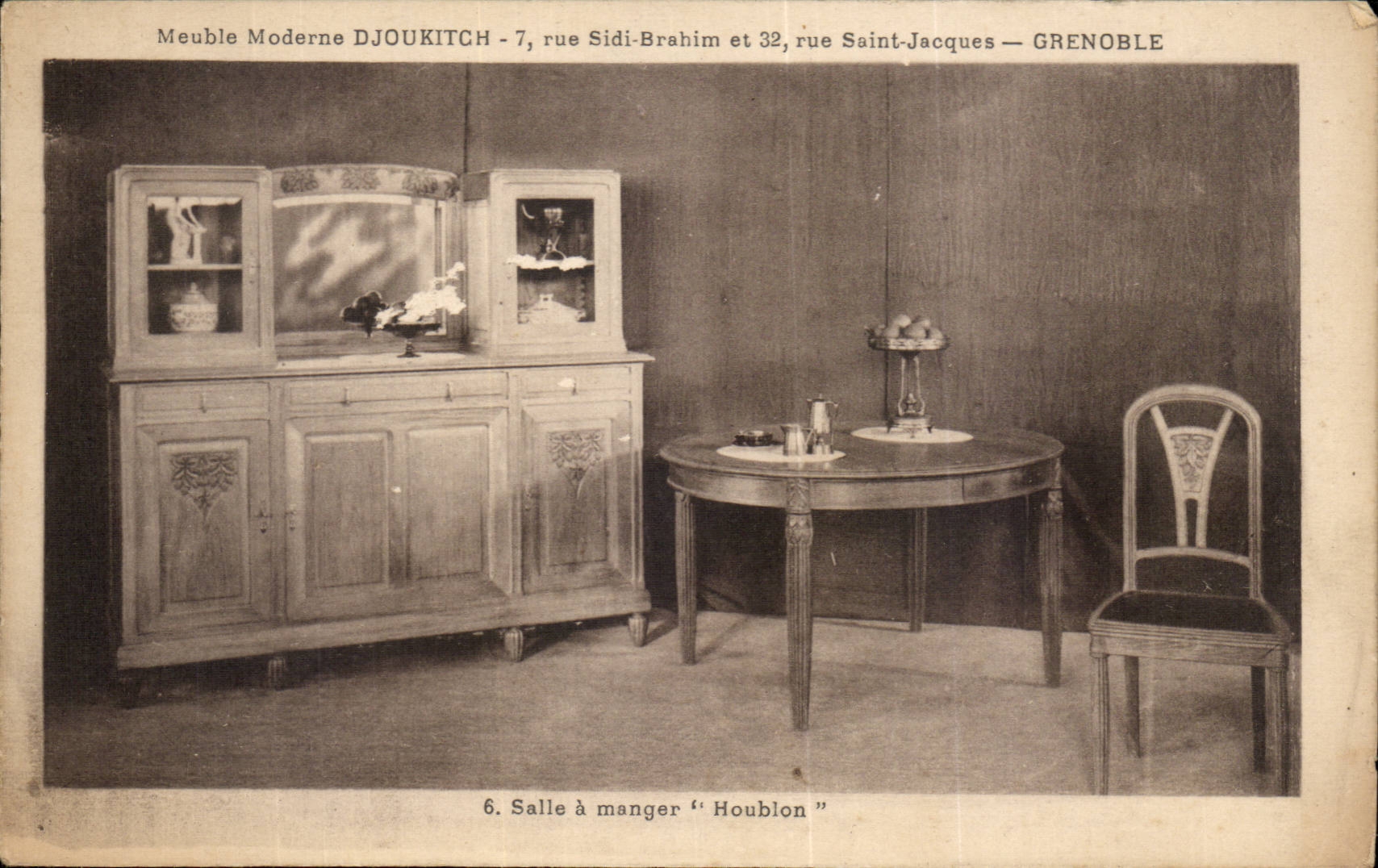 CPA Dining room Furnishs Modern Djoukitch Rue Sidi Brahim and street holy Jacques Grenoble Hop