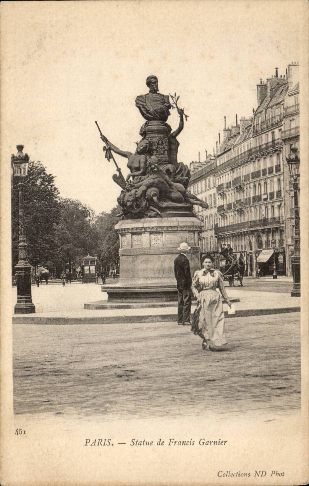 Paris CPA Statue of Francis Garnier