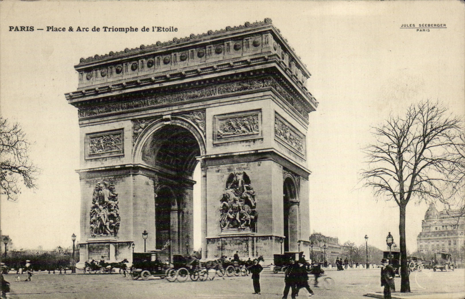 Paris CPA Places and Arc de Triomphe of star