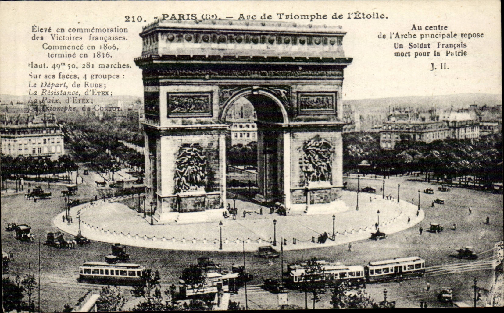 Paris CPA Arc de Triomphe of star