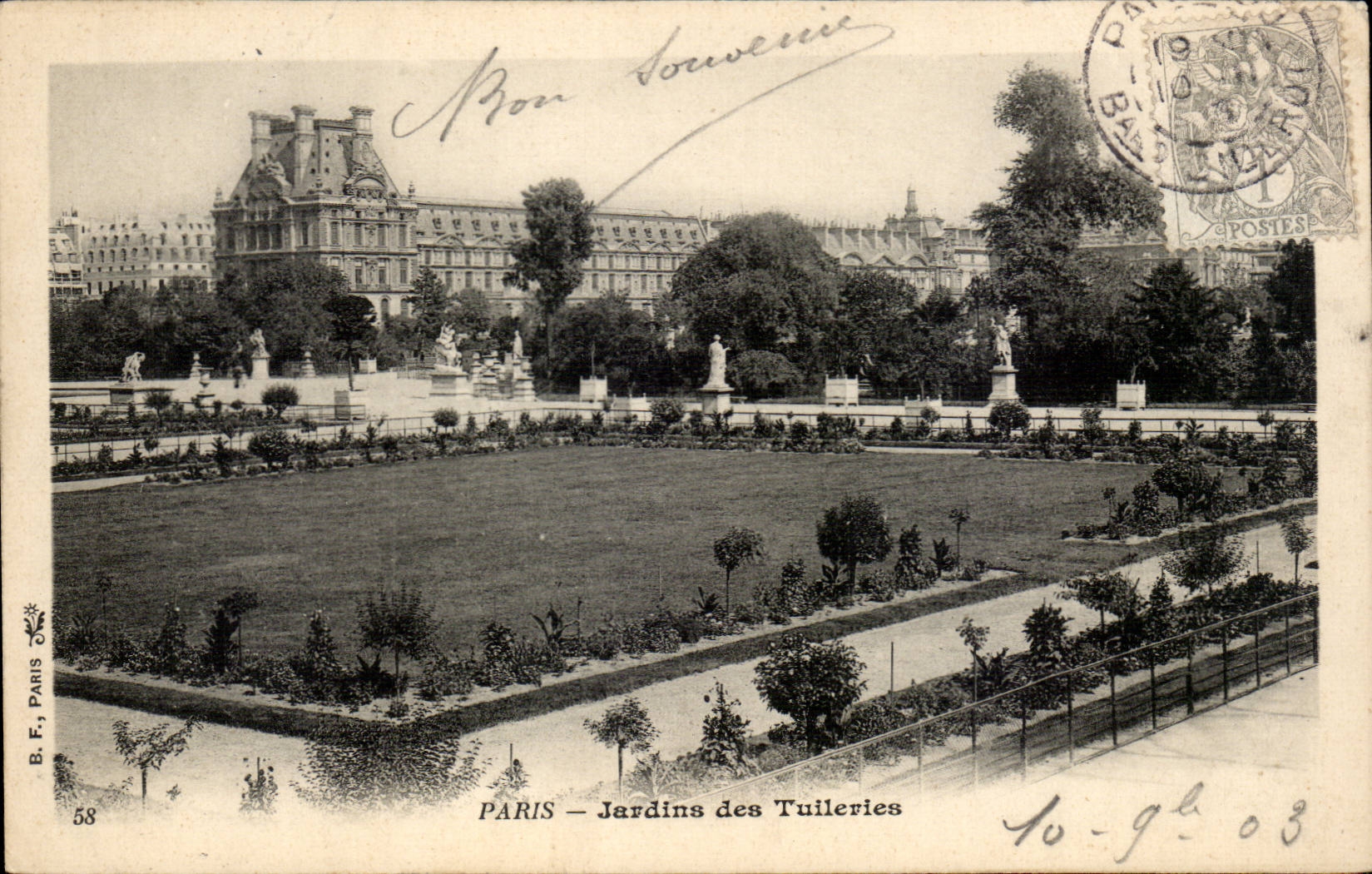 Paris CPA Jardins des Tuileries Louvre