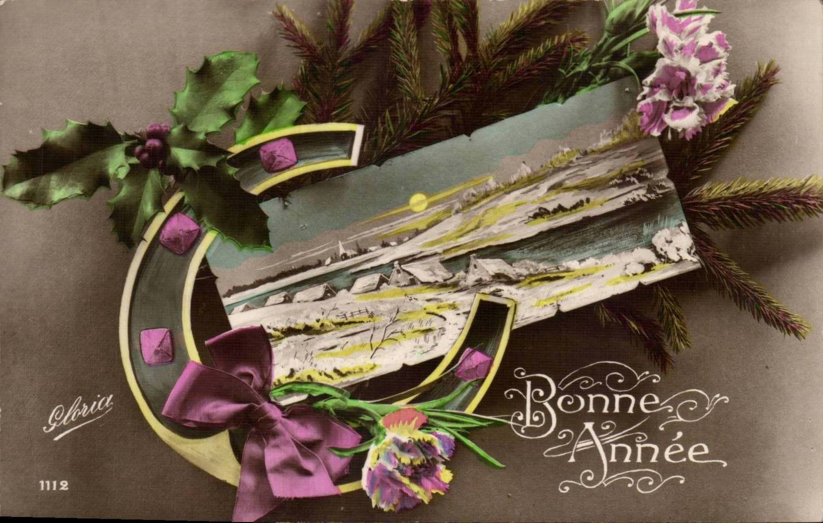 CPA Fantasy Happy New Year Horseshoe