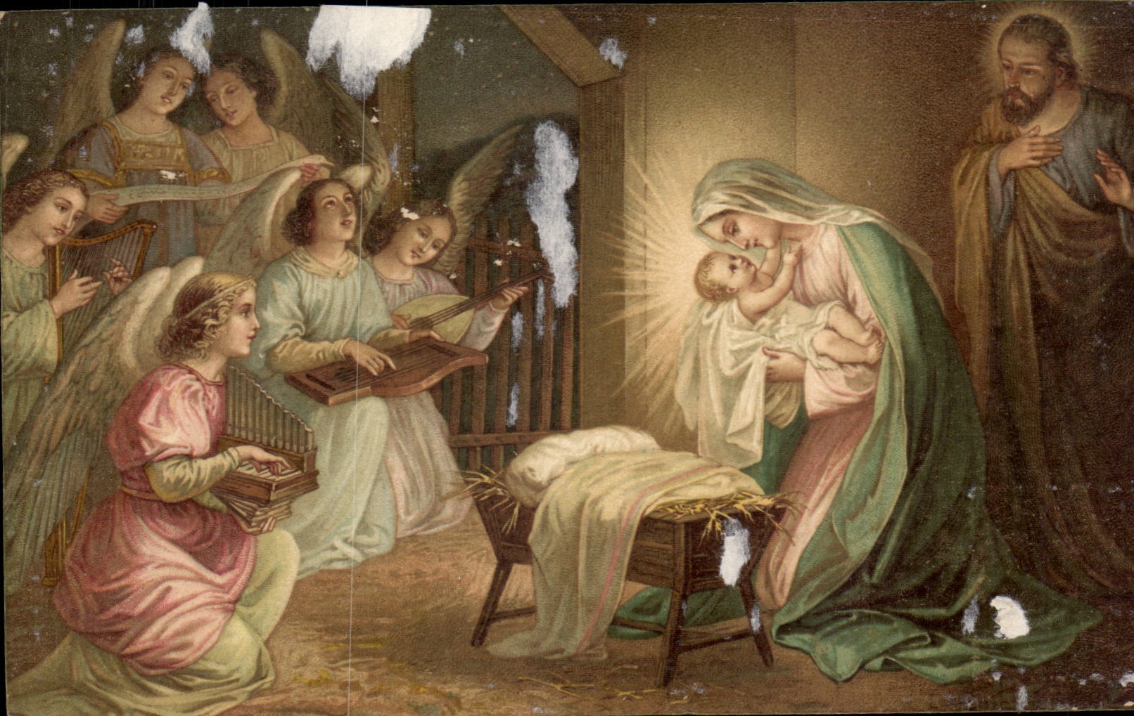 CPA Fantasy religious Scene Marie and Jesus Christ