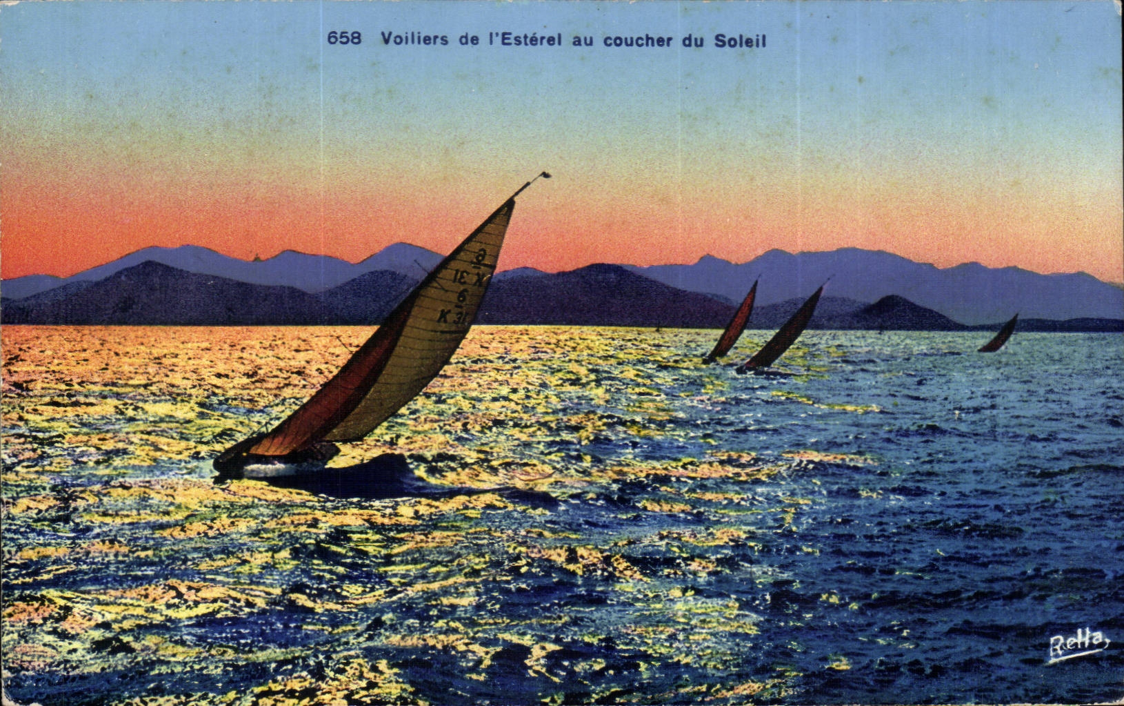 CPA Voiliers de l'Esterel au coucher du soleil