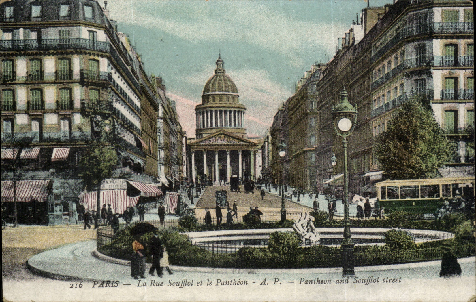 CPA Paris the Street Soufflot and the Pantheon