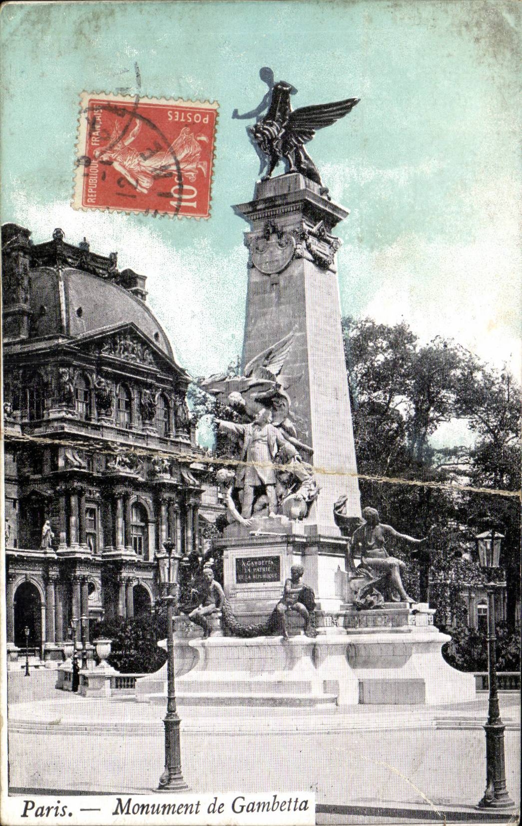 Paris CPA monument de Gambetta