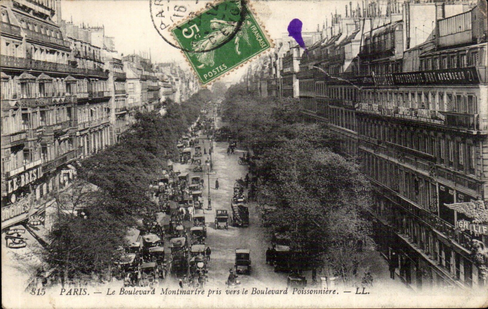 Paris CPA Le boulevard montmartre pris vers le boulevard Poissonniere