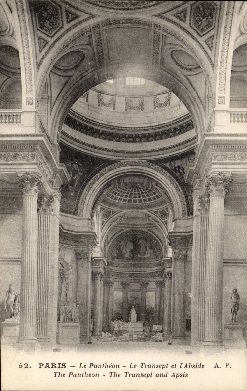 Paris CPA the Pantheon Transept and the apse