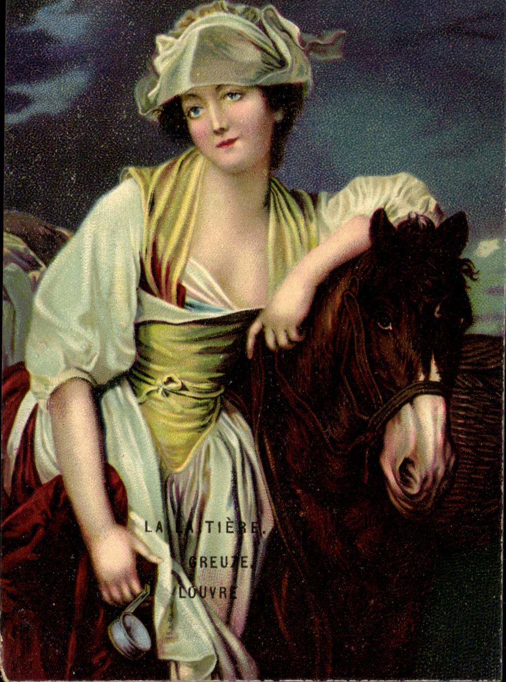 CPA Fantasy Woman (horse) Laitiere Creuze the Louvre