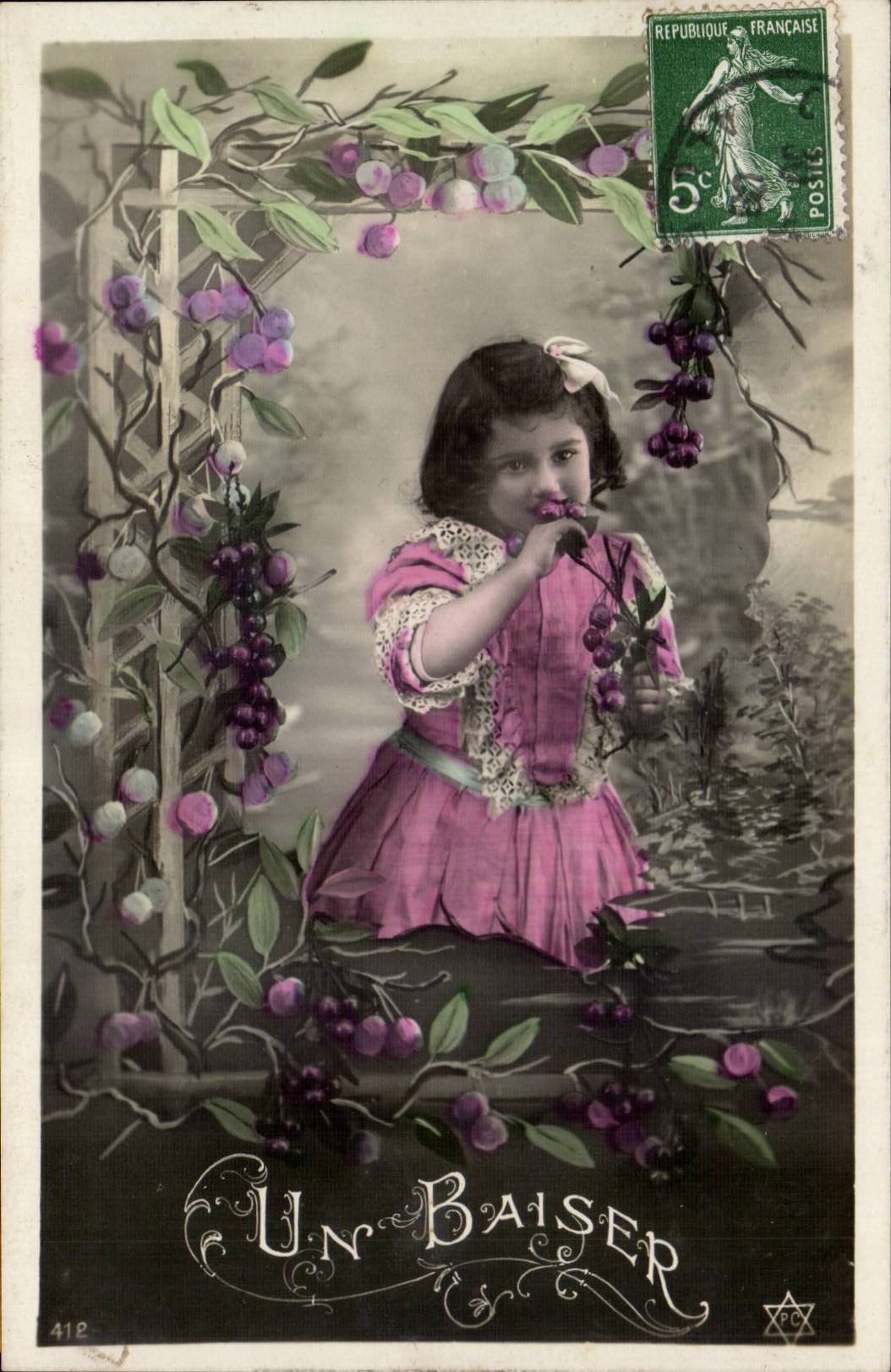 CPA Fantasy Children a kiss