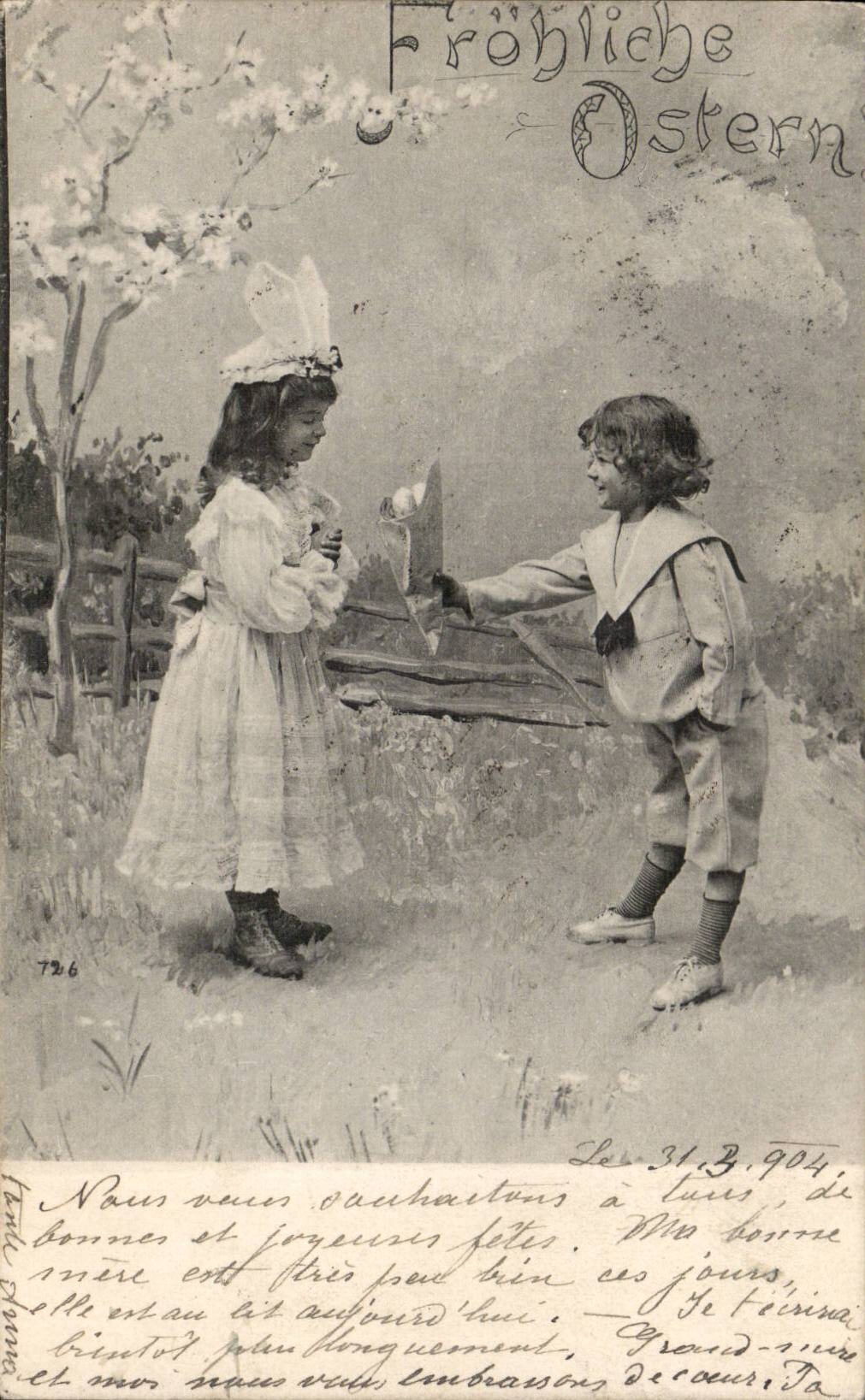 CPA Fantasy Children Easter Easter Ostern Austria