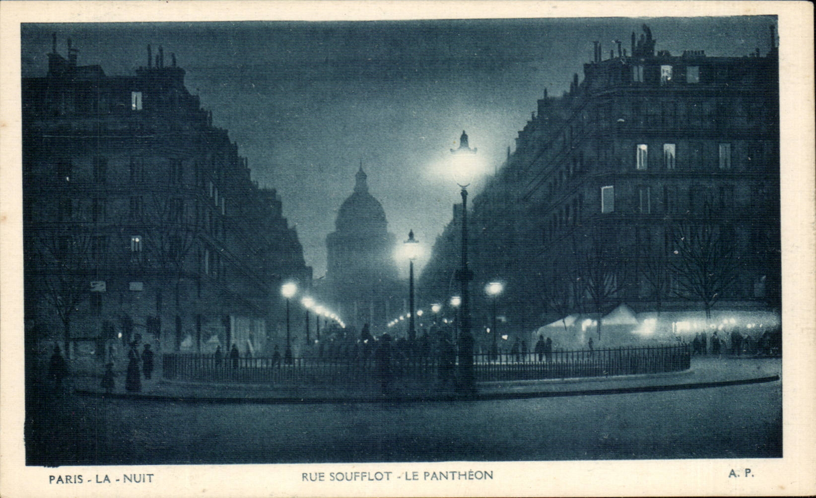 Paris CPA Street Soufflot the Pantheon