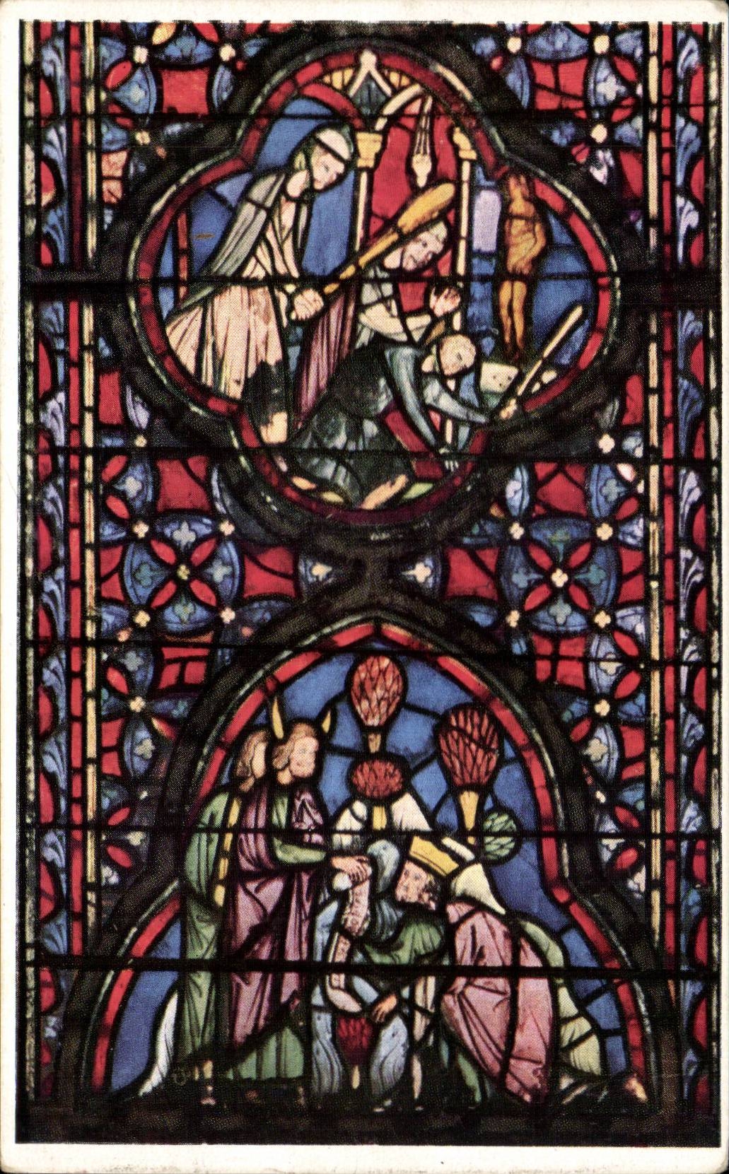 Paris CPA Sainte Chapelle 1936 Denteronome Moise et Josue